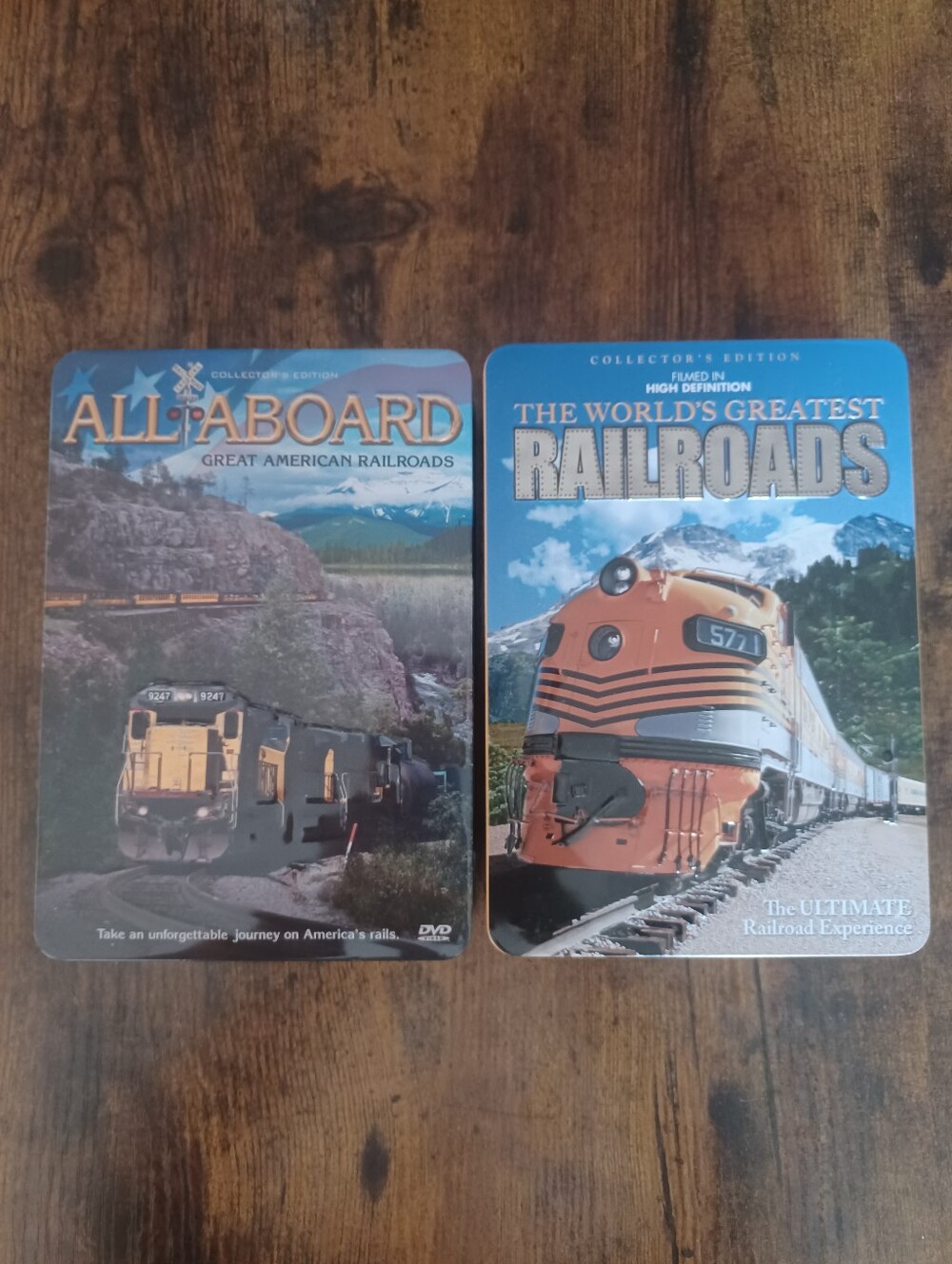 The World’s Greatest Railroads /All Aboard DVD Tins Train Enthusiast Collectible